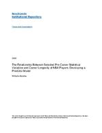 The relationship between selected pre-career statistical variables and career longevity of NBA players : developing a predictor model